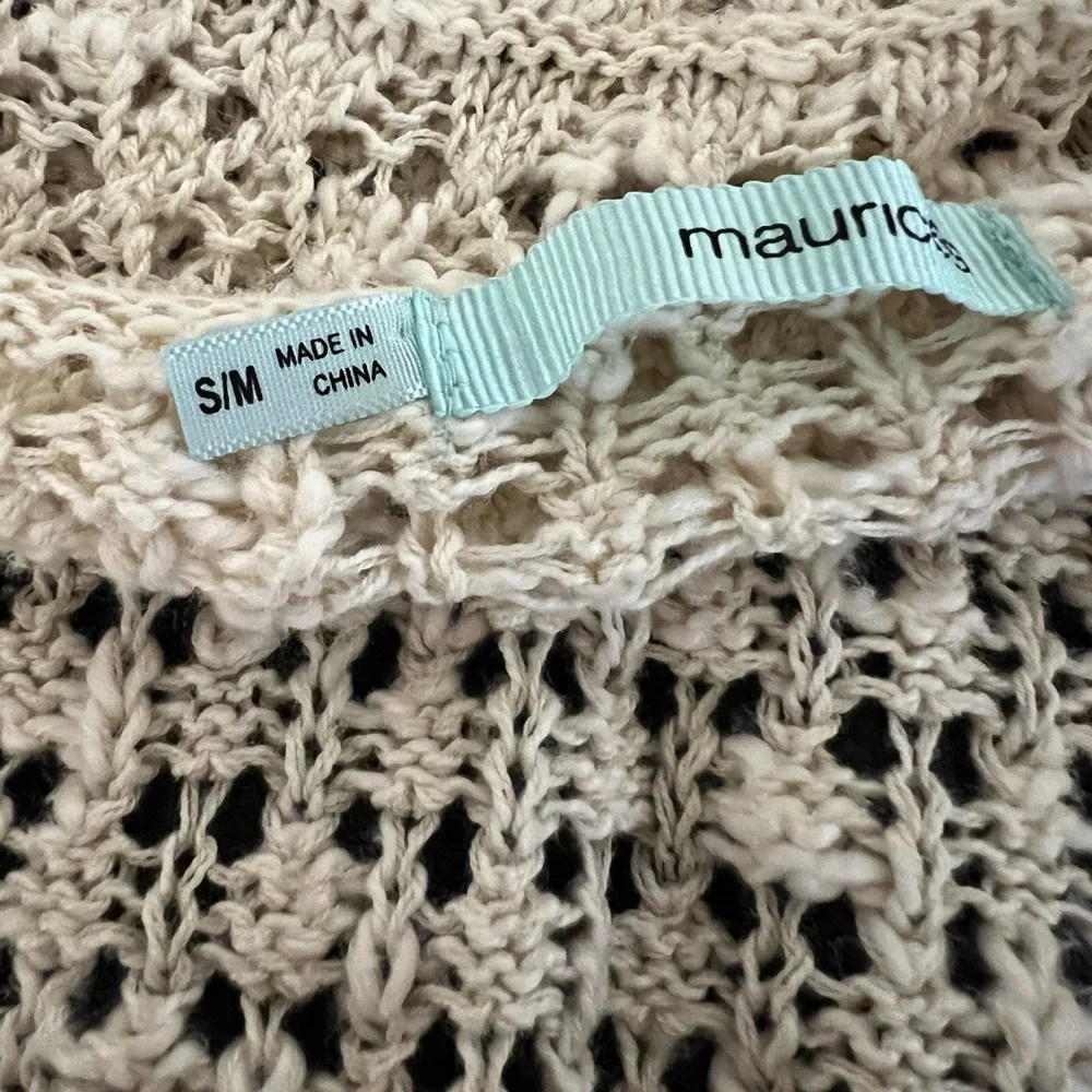 Maurices Small/Medium 100% Cotton Knit Fringe Boho Cardigan - Picture 5 of 7